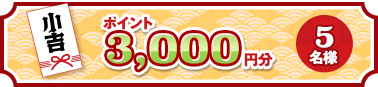 小吉 ポイント 3,000円分 5名様