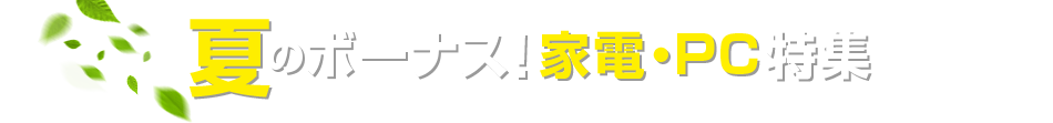 夏のボーナス!家電・PC特集 期間:2017年5月16日(火)~2017年7月31日(月)